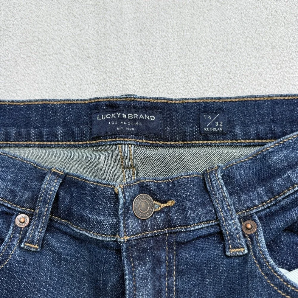 Lucky Brand Sweet Boot Jean Women 14/32 Dark Mid Rise Bootcut Western Boho Denim